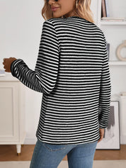 Daverri Fashions black and white striped long sleeve top
