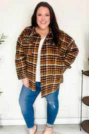 Put Together Rust Plaid & Animal Print Button Down Jacket | Daverri Fashions