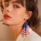 Stars and Stripes Mesh Dangle Earrings Earrings