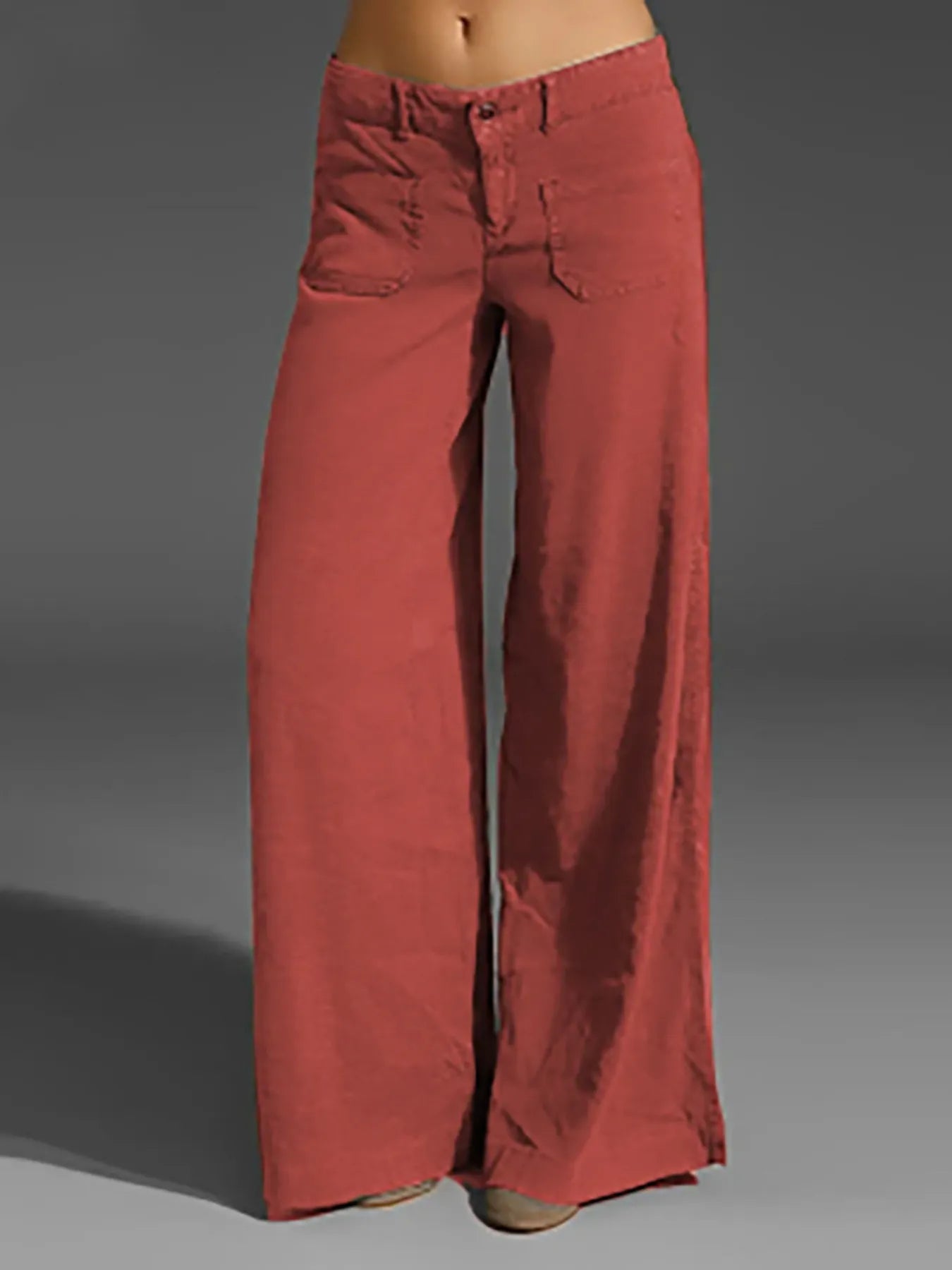 Orange Red Full Size Wide Leg Jeans with Pockets Plus Size | Jeans Daverri Fashions