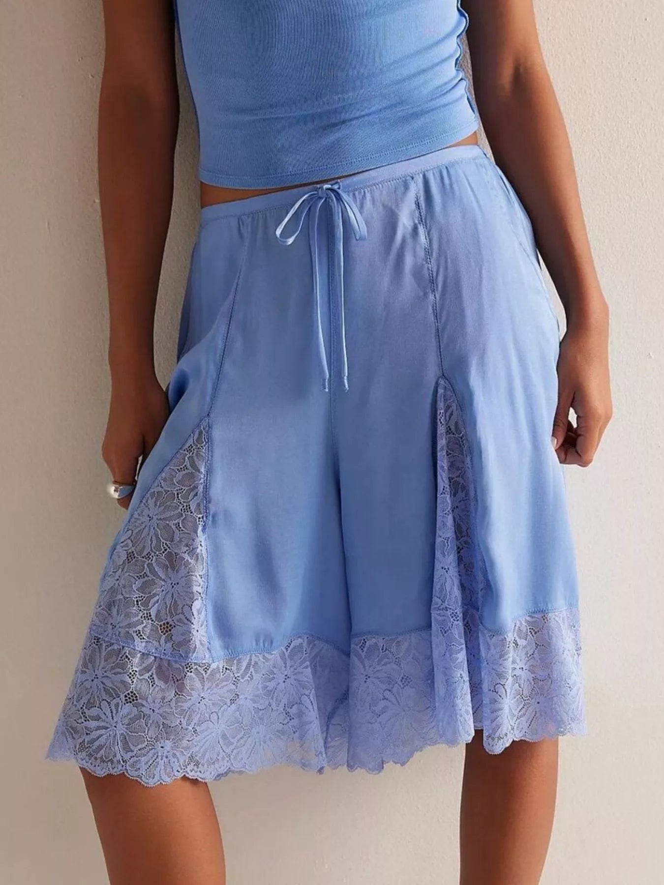 Lace Detail Shorts | Shorts Daverri Fashions