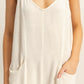 HYFVE V-Neck Pocket Detail Side Tie Hem Romper Rompers