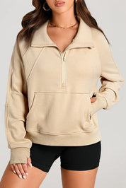 Dust Storm Half Zip Long Sleeve Sweatshirt | Sweatshirts Daverri Fashions