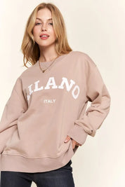 TAUPE And The Why Washed Milano Pullover Sweatshirt | Sweatshirts Daverri Fashions