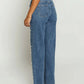 Pearl Embellished High Waist Straight Leg Jeans - DAVERRI FASHIONS