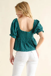 And The Why Lovely Textured and Smocked Top | Tops Daverri Fashions