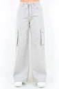 American Bazi Drawstring Wide Leg Cargo Pants - DAVERRI FASHIONS