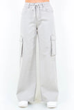 American Bazi Drawstring Wide Leg Cargo Pants - DAVERRI FASHIONS