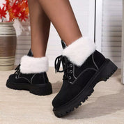 Lace Up Round Toe Block Heels Boots | Boots Daverri Fashions