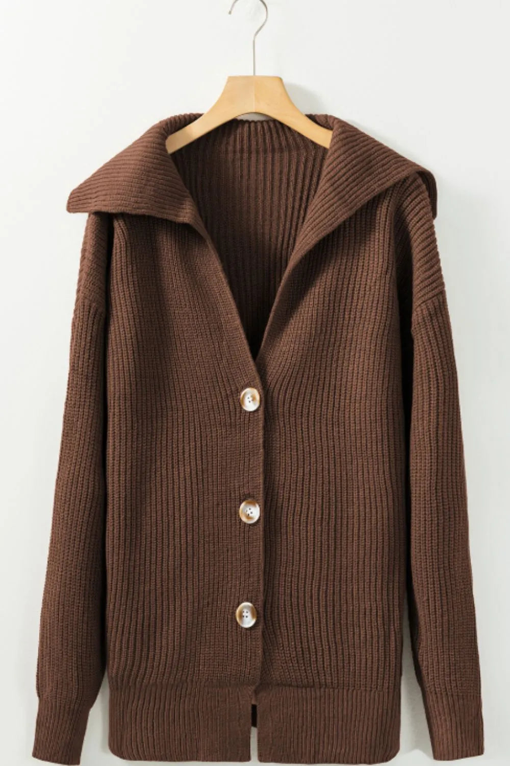Button Down Collared Neck Cardigan | Cardigans Daverri Fashions