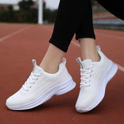 White Breathable Mesh Lace Up Athletic | Sneakers Daverri Fashions