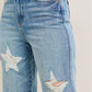 Judy Blue Full Size High Waist Rigid Magic Star Shaped Destroy 90's Straight Jeans Plus Size - DAVERRI FASHIONS