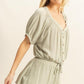 HYFVE Drawstring Hem Short Sleeve Top and Skort Set Short Sets