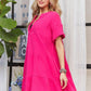 ADORA Tiered Notched Short Sleeve Dress