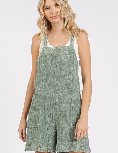 Mittoshop Textured Knotted Wide Strap Overalls Sage Overalls