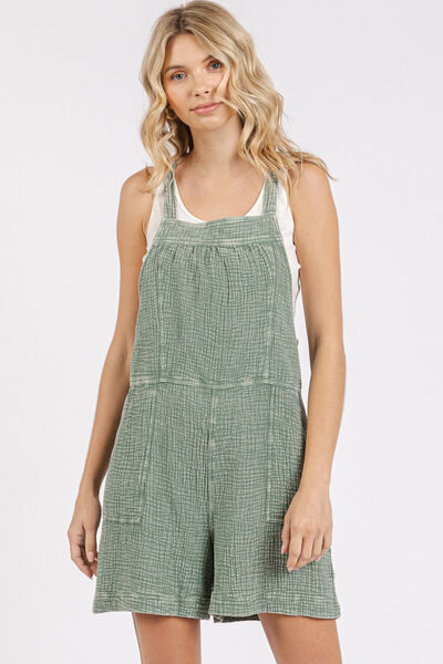 Mittoshop Textured Knotted Wide Strap Overalls Sage Overalls