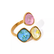 Triple Rhinestone Bypass Ring | Rings Daverri Fashions