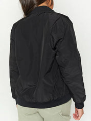 Zip Up Baseball Collar Jacket with Pockets | Jackets Daverri Fashions