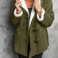 Full Size Cozy Sherpa Lined Toggle Coat with Hood Plus Size - DAVERRI FASHIONS