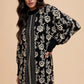 Annie Wear Floral Jacquard Round Neck Sweater Dress - DAVERRI FASHIONS
