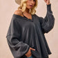 BiBi Mineral Washed French Terry Oversized Sweatshirt - DAVERRI FASHIONS