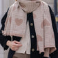 Heart Pattern Plaid Raw Hem Scarf - DAVERRI FASHIONS