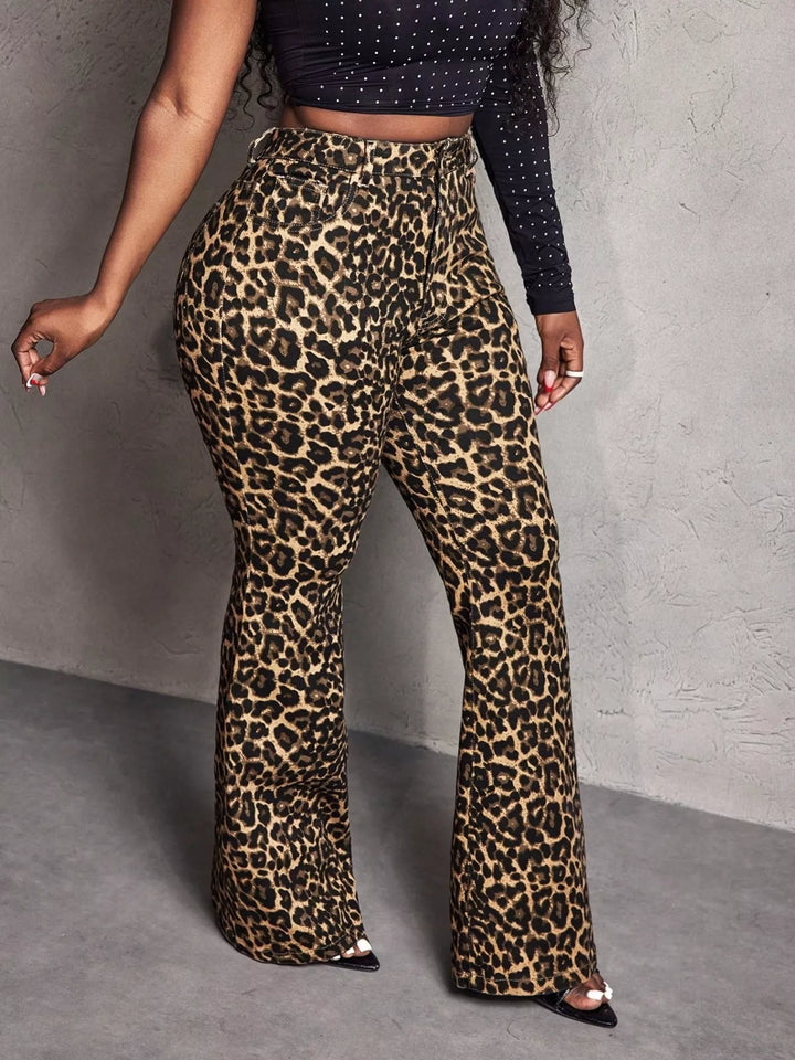 Leopard Wide Leg Pants | Pants Daverri Fashions