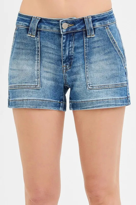 RISEN Low Rise Patched Pocket Shorts Shorts