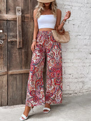 Printed Wide Leg Pants | Pants Daverri Fashions