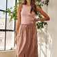 ADORA Drawstring Sleeveless Washed Dress
