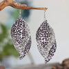PU Leather Leopard Leaf Earrings - DAVERRI FASHIONS