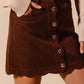 SO ME Scallop Buttoned Front Corduroy Mini Skirt Skirts
