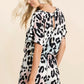 BiBi Gradation Leopard Soft Knit V-neck Romper Rompers