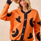 BiBi Halloween Witch Hat Moon Bat Artwork Cardigan - DAVERRI FASHIONS