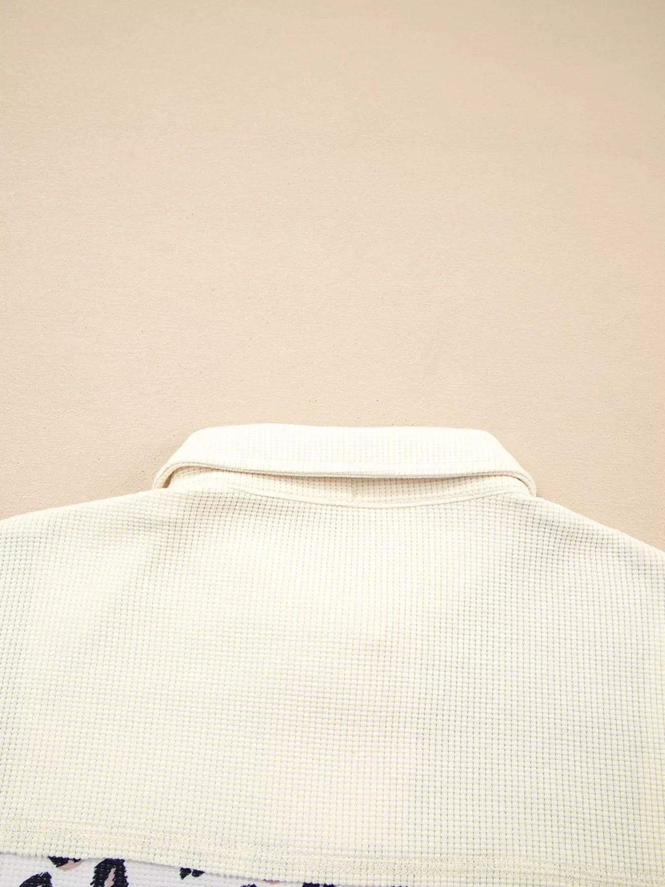 Leopard Waffle Quilted Patchwork Button Front Jacket - DAVERRI FASHIONS