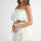 MABLE Ruffle Layered Crop Top and Mini Skirt Set Outfit Sets