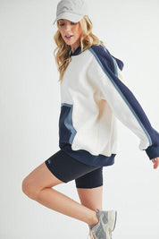 Aemi + Co Color Block Kangaroo Pocketed Hoodie | Hoodies Daverri Fashions