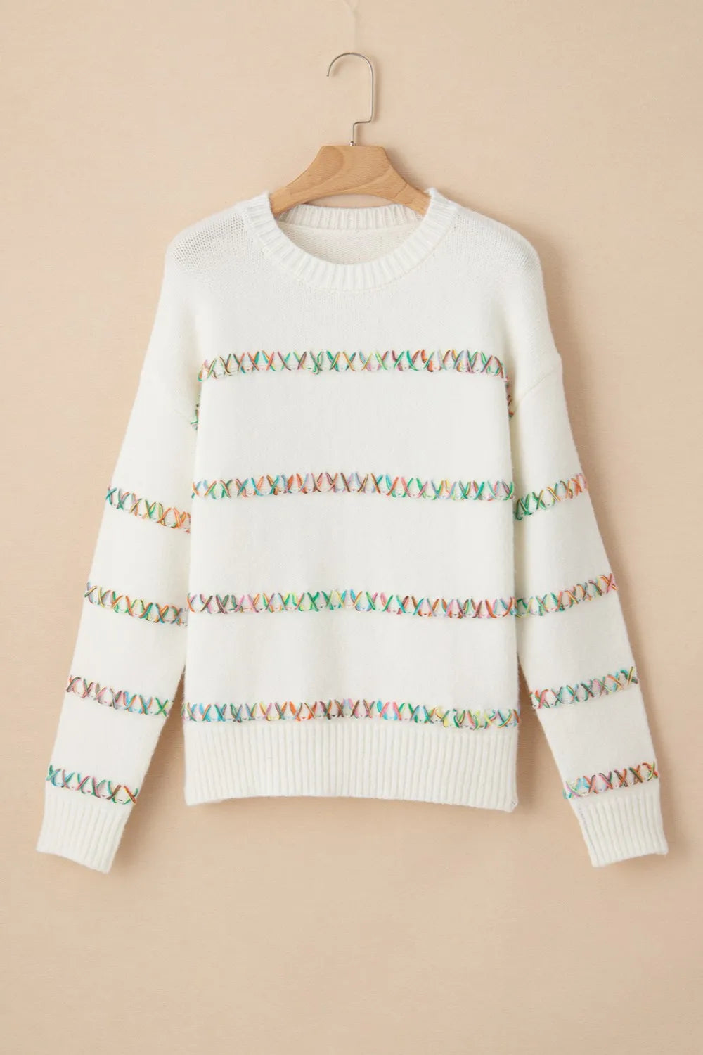 Round Neck Long Sleeve Sweater | Daverri Fashions