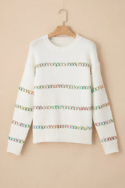 Round Neck Long Sleeve Sweater | Daverri Fashions