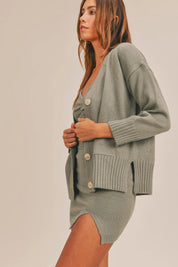 MABLE 3 Pieces Sweater Set with Crop Cami, Mini Skirt, Cardigan | Outfit Sets Daverri Fashions