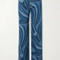 Water Ripples Print Wide Leg Jeans - DAVERRI FASHIONS