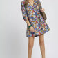 Umgee Boho Floral Balloon Sleeve Mini Dress - DAVERRI FASHIONS