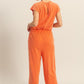 HYFVE Back Keyhole Round Neck Cap Sleeve Drawstring Jumpsuit