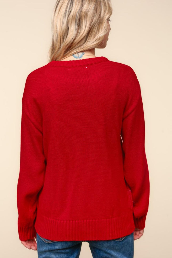 Santa Sparkle Brushed Sweater Tops