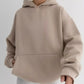 Kangaroo Pocket Long Sleeve Hoodie - DAVERRI FASHIONS