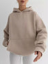 Kangaroo Pocket Long Sleeve Hoodie - DAVERRI FASHIONS