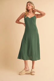 EMERALD S Aemi+Co Side Button Midi Cami Dress | Cami Dresses Daverri Fashions