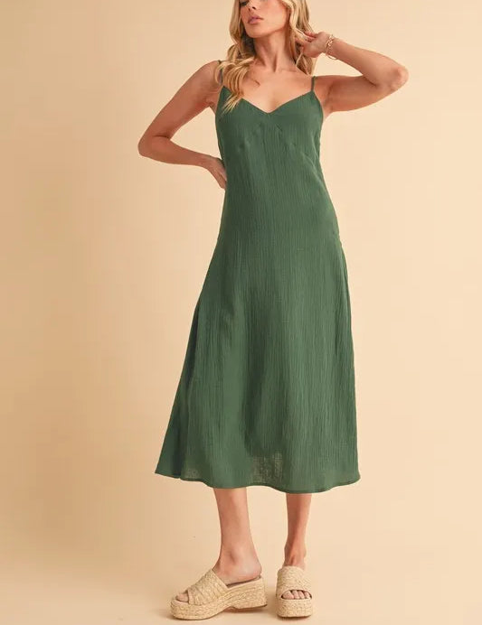 EMERALD S Aemi+Co Side Button Midi Cami Dress | Cami Dresses Daverri Fashions