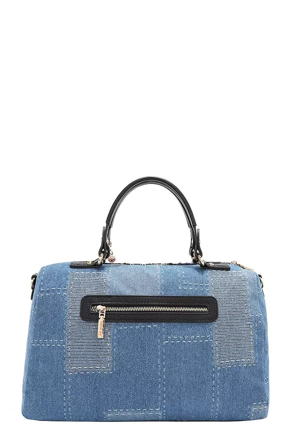 Bosque De Amor Denim Boston Bag | Handbags Daverri Fashions