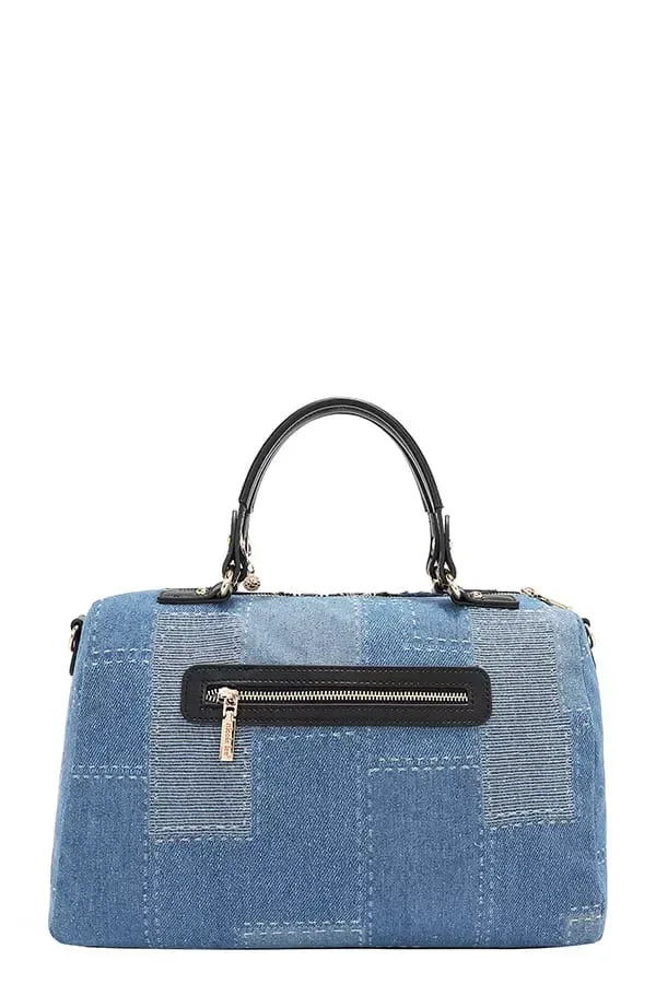 Bosque De Amor Denim Boston Bag - DAVERRI FASHIONS